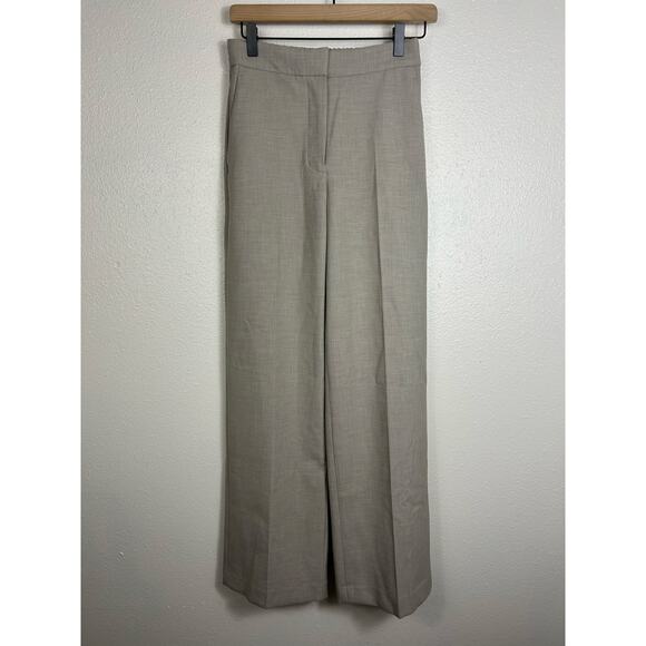 Aritzia Wilfred Alanya Wide Leg High Rise Pant Taupe Sz 2 Business Casual Office - Picture 4 of 9